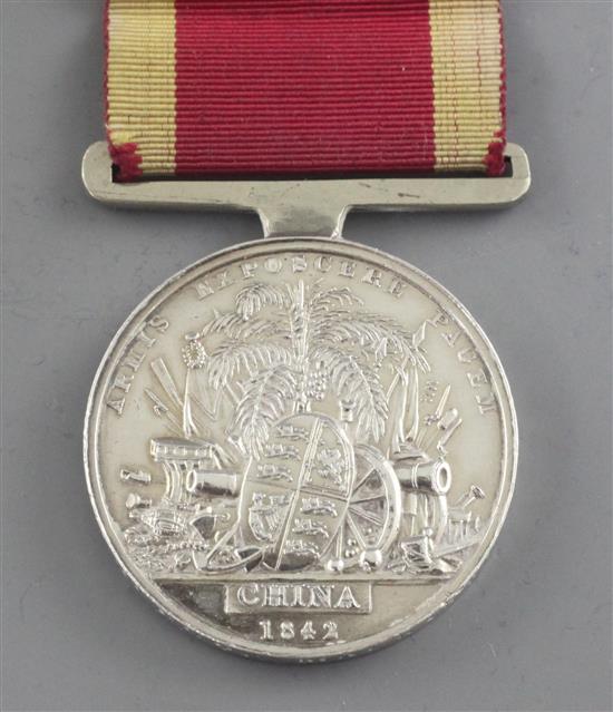 A China War Medal named to J. M. Jackson,